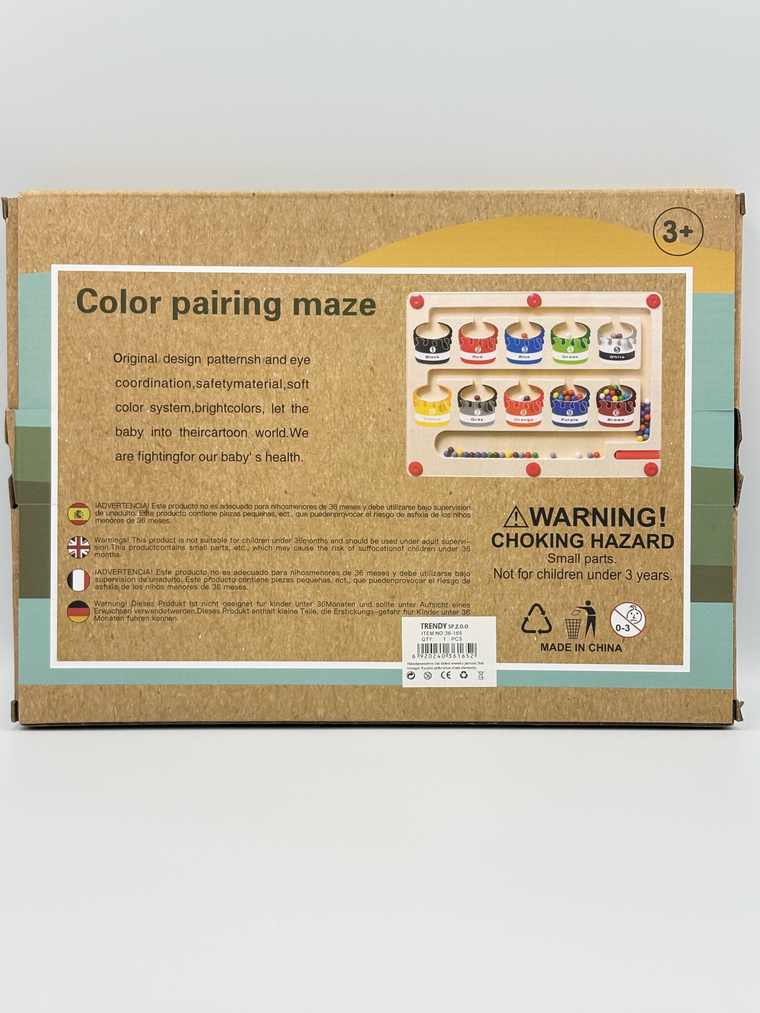 Sorter Magnetyczny Drewniany Labirynt Kolorów